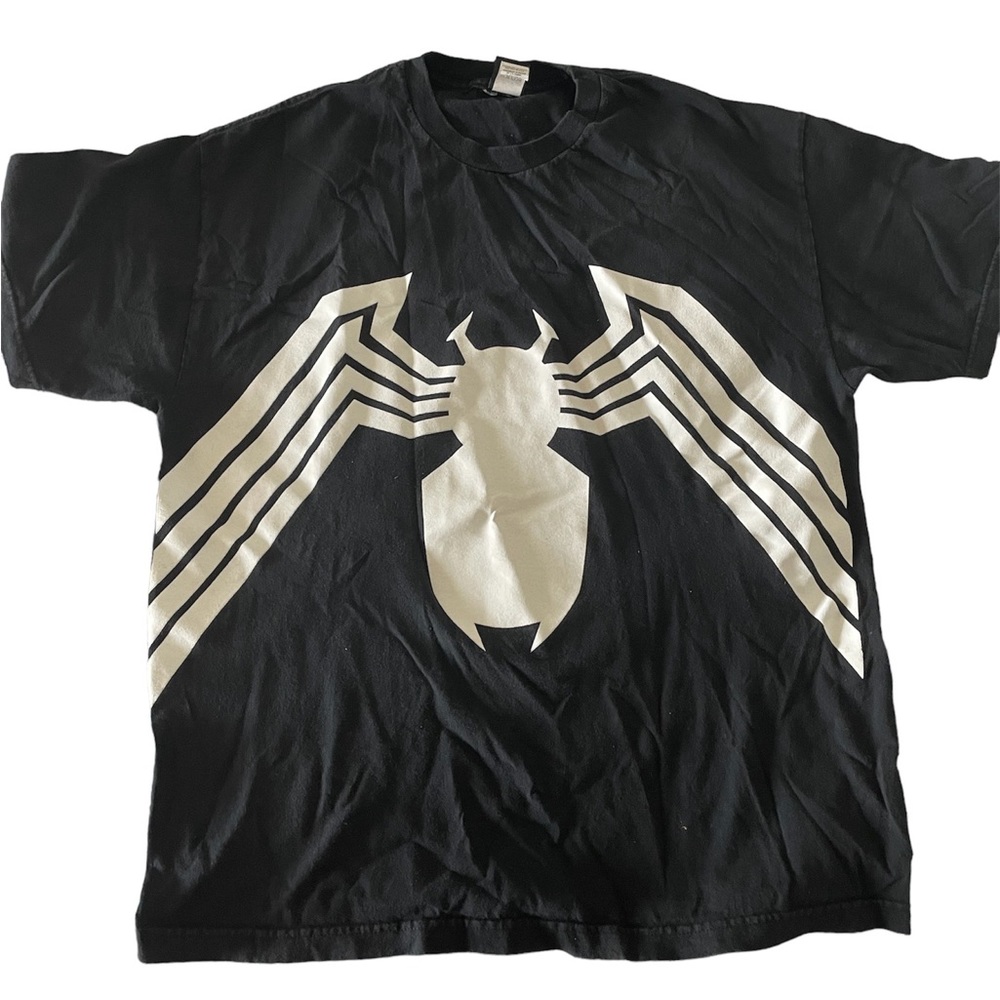 Rare VTG MAD ENGINE Spiderman Venom Logo T Shirt 2000s Marvel Superhero Black XL